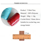 200g Premium T-Shirt Yarn | Flat Yarn | Crochet Knitting Yarn | Benang Kait T Shirt | Elastic Fabric Cloth Yarn