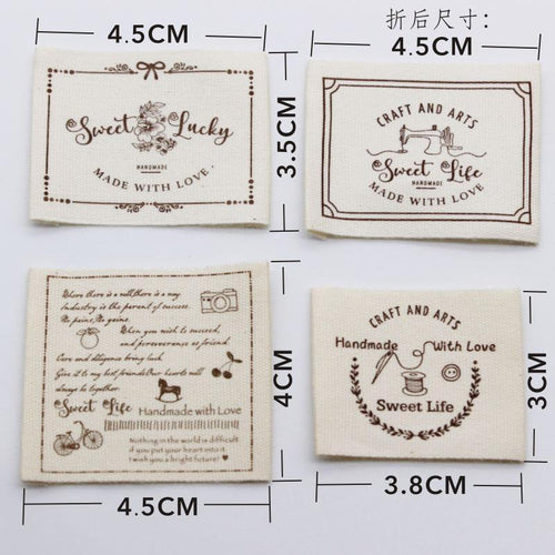 5pcs DIY Cotton Fabric Labels – Handmade Label Tag | Large Plain White Cotton Tape for Clothing Tags & Handmade Crafts