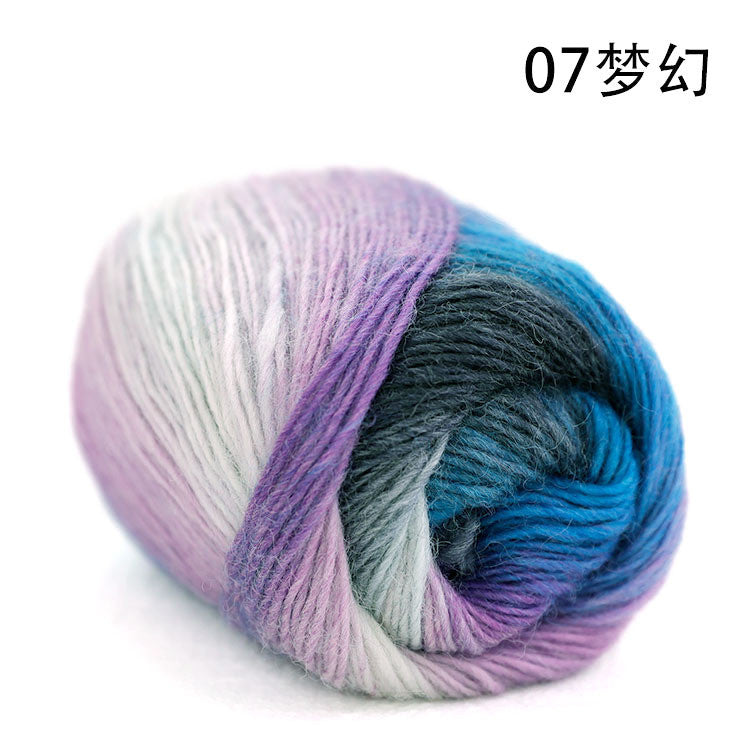 50g- Long Gradient Wool Yarn | 100% Fine Wool | Crochet & Knitting Yarn 50g Benang Kait