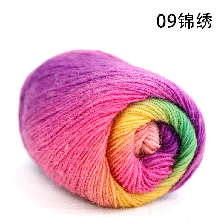 50g- Long Gradient Wool Yarn | 100% Fine Wool | Crochet & Knitting Yarn 50g Benang Kait
