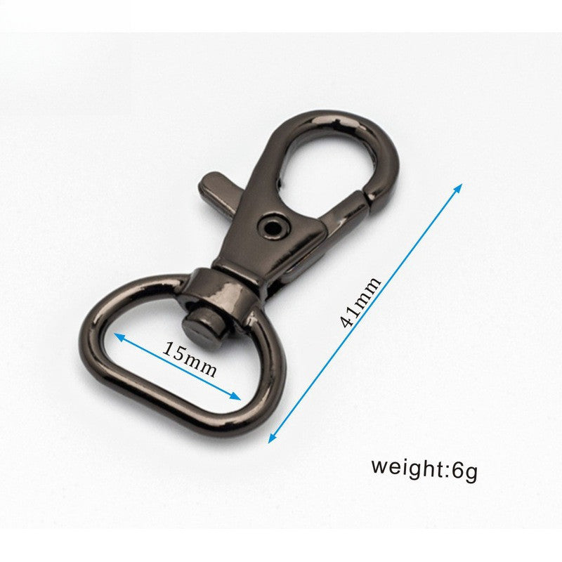 2pcs- Premium Metal Swivel Snap Hook | Flat Fish Mouth Lobster Clasp | Keychain & Bag Connector | DIY Craft Accessories