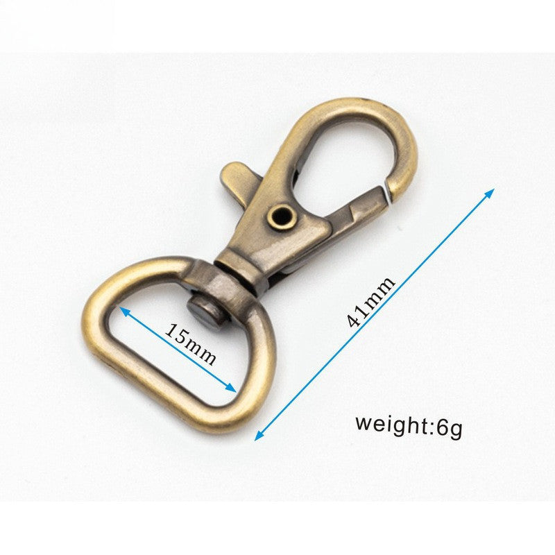 2pcs- Premium Metal Swivel Snap Hook | Flat Fish Mouth Lobster Clasp | Keychain & Bag Connector | DIY Craft Accessories