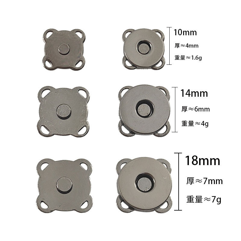10mm 14mm 18mm Sewing Magnetic Button Clasp 5 Pairs - Closure Fastener Snap Button | Butang Pengapit Gancu Penjerapan
