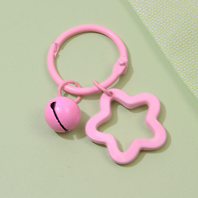 Colorful Acrylic Star Keychain with Bell | Cute Bag Charm | Couple Gift Accessory| Rantai Kunci | Pendant