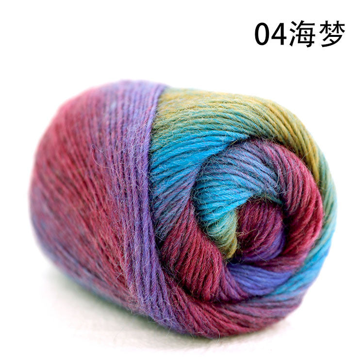 50g- Long Gradient Wool Yarn | 100% Fine Wool | Crochet & Knitting Yarn 50g Benang Kait