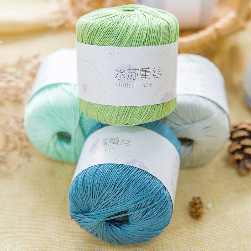 3# Lace Yarn 8ply Mercerized Cotton Crochet Yarn- Fine Yarn | Benang Kait | Crochet Knitting Yarn