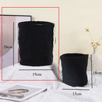 Canvas Drawstring Bucket Bag Organizer – Round Base Storage Pouch, Inner Pocket Insert, Dust Bag