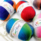 100g- Hand-dyed Wool Yarn | Multicolor Fancy Yarn for DIY Crochet & Knitting | Sweaters, Shawls, Cardigans | Benang Kait