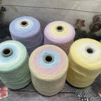 500g- Gradient Cake Yarn 3ply Soft Velvet Yarn for DIY Crochet Blankets, Shawls & Scarves | Benang Kait 渐变七星毯子3股优鹿绒毛线