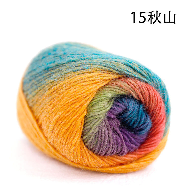 50g- Long Gradient Wool Yarn | 100% Fine Wool | Crochet & Knitting Yarn 50g Benang Kait