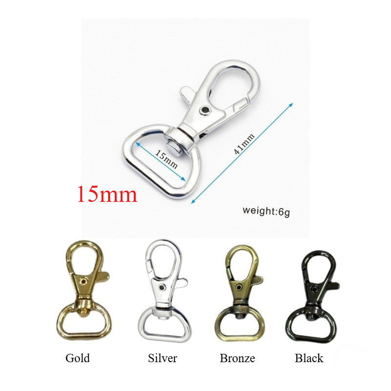 2pcs- Premium Metal Swivel Snap Hook | Flat Fish Mouth Lobster Clasp | Keychain & Bag Connector | DIY Craft Accessories