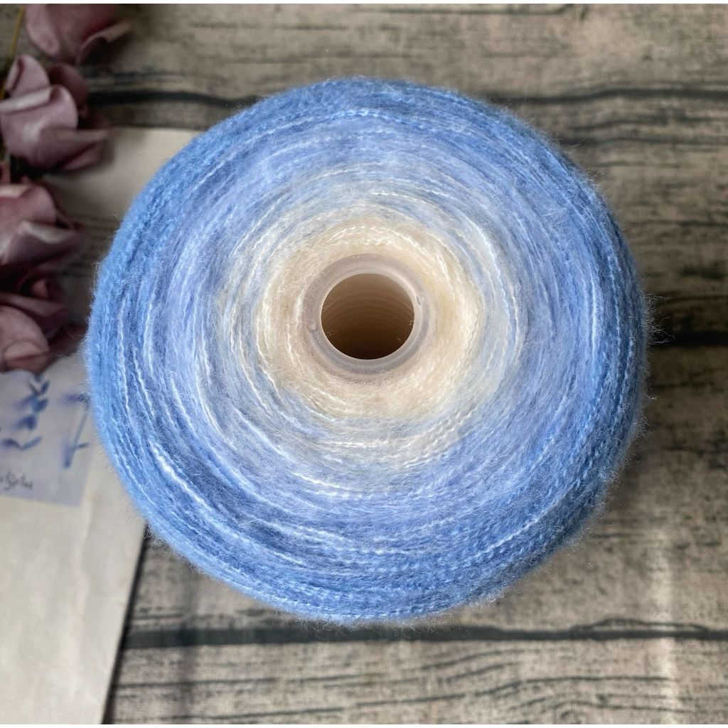 500g- Gradient Cake Yarn 3ply Soft Velvet Yarn for DIY Crochet Blankets, Shawls & Scarves | Benang Kait 渐变七星毯子3股优鹿绒毛线