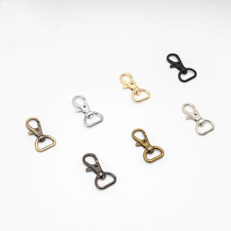 2pcs- Premium Metal Swivel Snap Hook | Flat Fish Mouth Lobster Clasp | Keychain & Bag Connector | DIY Craft Accessories