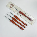 Premium Rosewood Crochet Hook – Non-Slip Crochet Tools Kit | Jarum Kait Berkualiti 金岚红檀木钩针