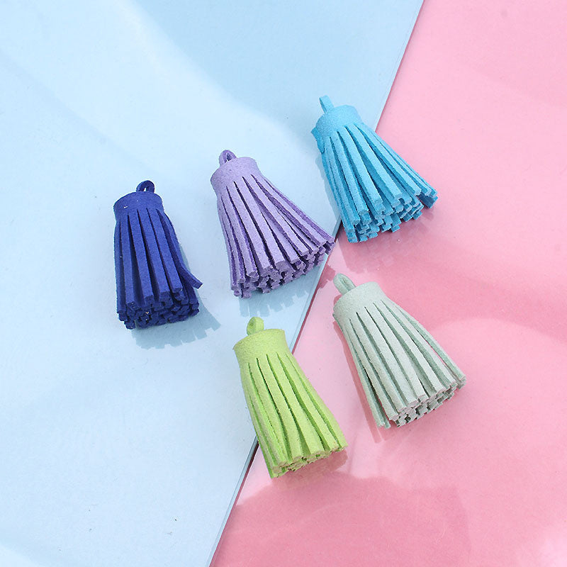 3cm Suede Tassel Charm | Bag Pendant | Double-Sided Microfiber PU Tassel Accessory | Keychain Tassel