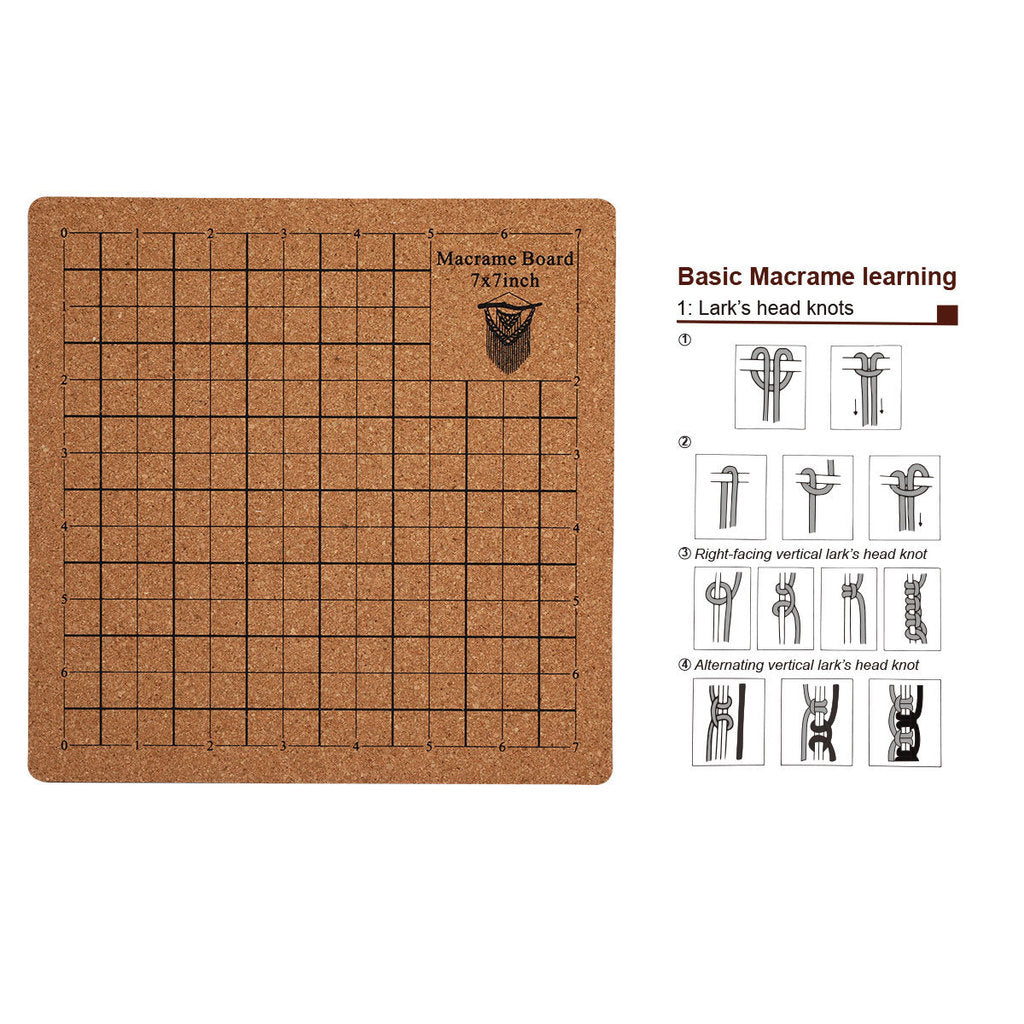 Double-Sided Cork Blocking Board for Macrame & Yarn Crafts | DIY Braiding Board with T-Shaped Pins | Macrame Board