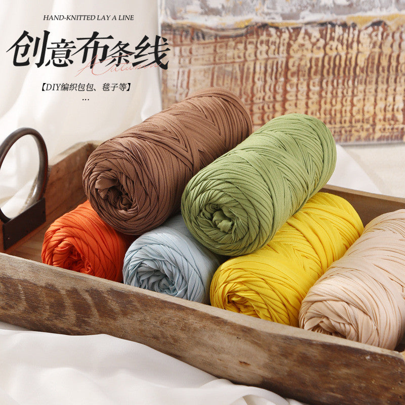 200g Premium T-Shirt Yarn | Flat Yarn | Crochet Knitting Yarn | Benang Kait T Shirt | Elastic Fabric Cloth Yarn