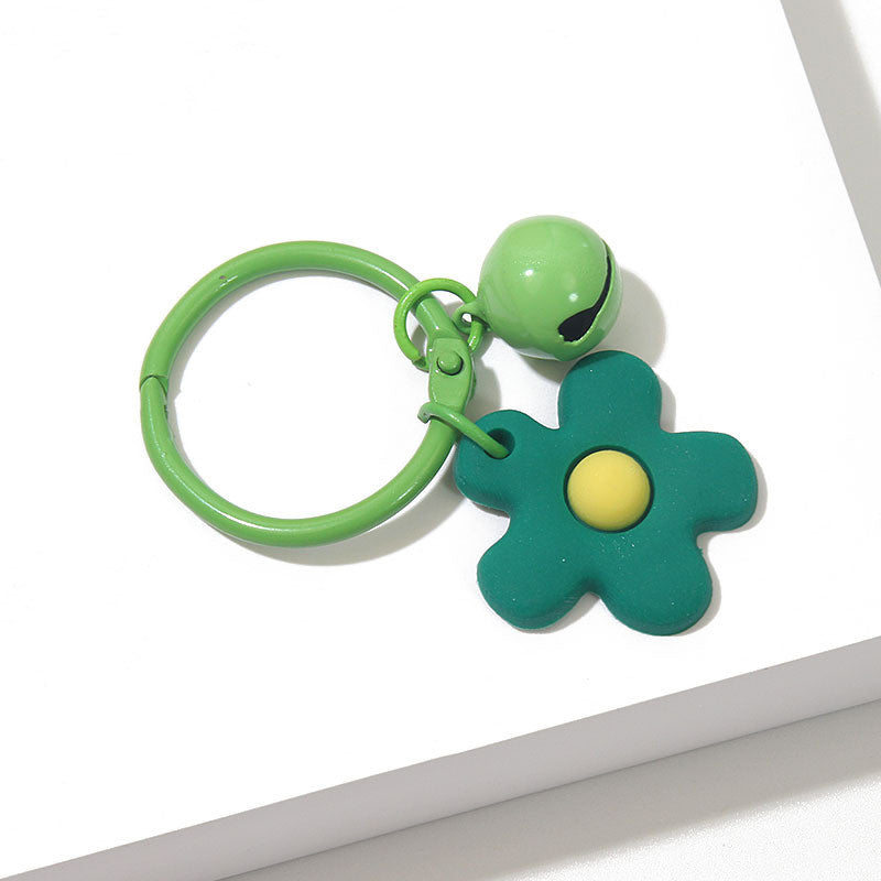 Cute Flower Keychain with Bell | Colorful Charm | Bag Accessory & Gift | Rantai Kunci | Pendant