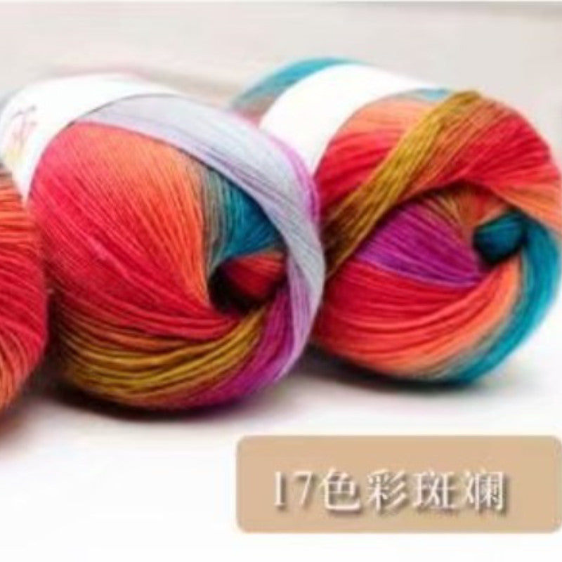 100g- Hand-dyed Wool Yarn | Multicolor Fancy Yarn for DIY Crochet & Knitting | Sweaters, Shawls, Cardigans | Benang Kait