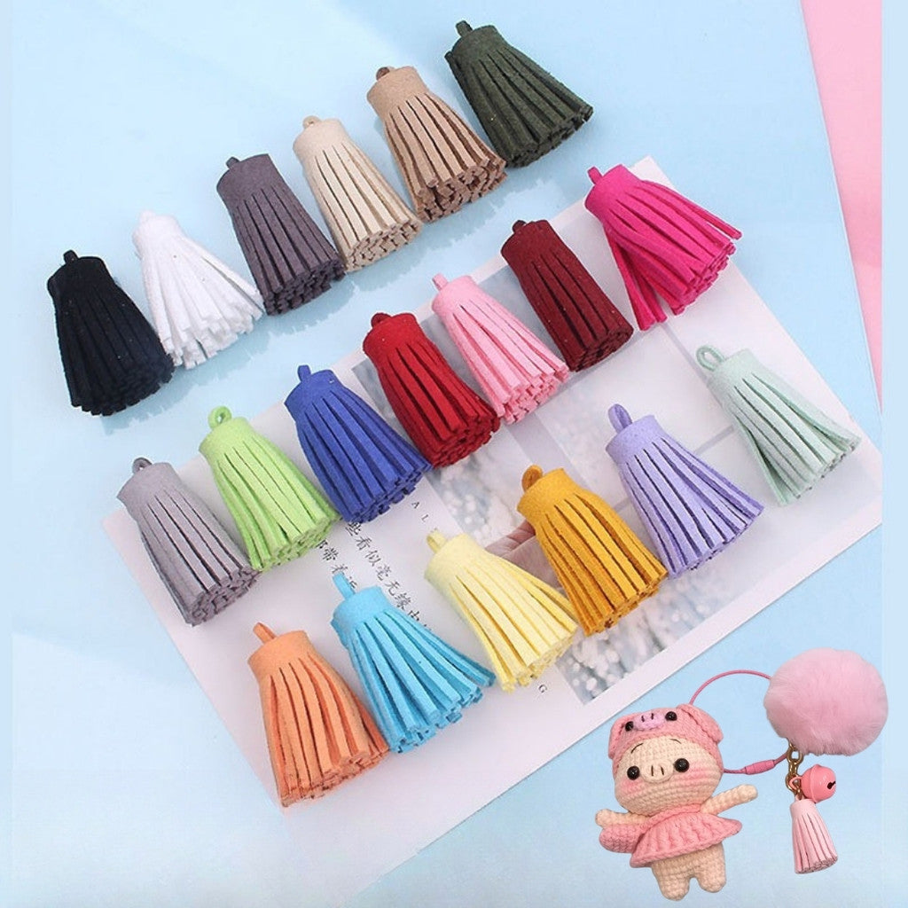 3cm Suede Tassel Charm | Bag Pendant | Double-Sided Microfiber PU Tassel Accessory | Keychain Tassel