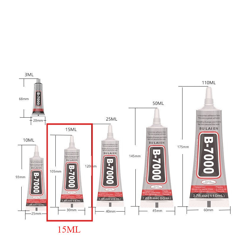 B7000 Multi-Purpose Strong Adhesive Glue for DIY Crafts, Jewelry & Rhinestones | High-Viscosity Transparent Glue