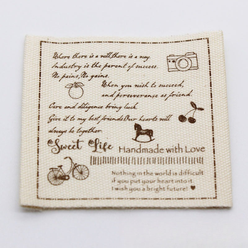5pcs DIY Cotton Fabric Labels – Handmade Label Tag | Large Plain White Cotton Tape for Clothing Tags & Handmade Crafts