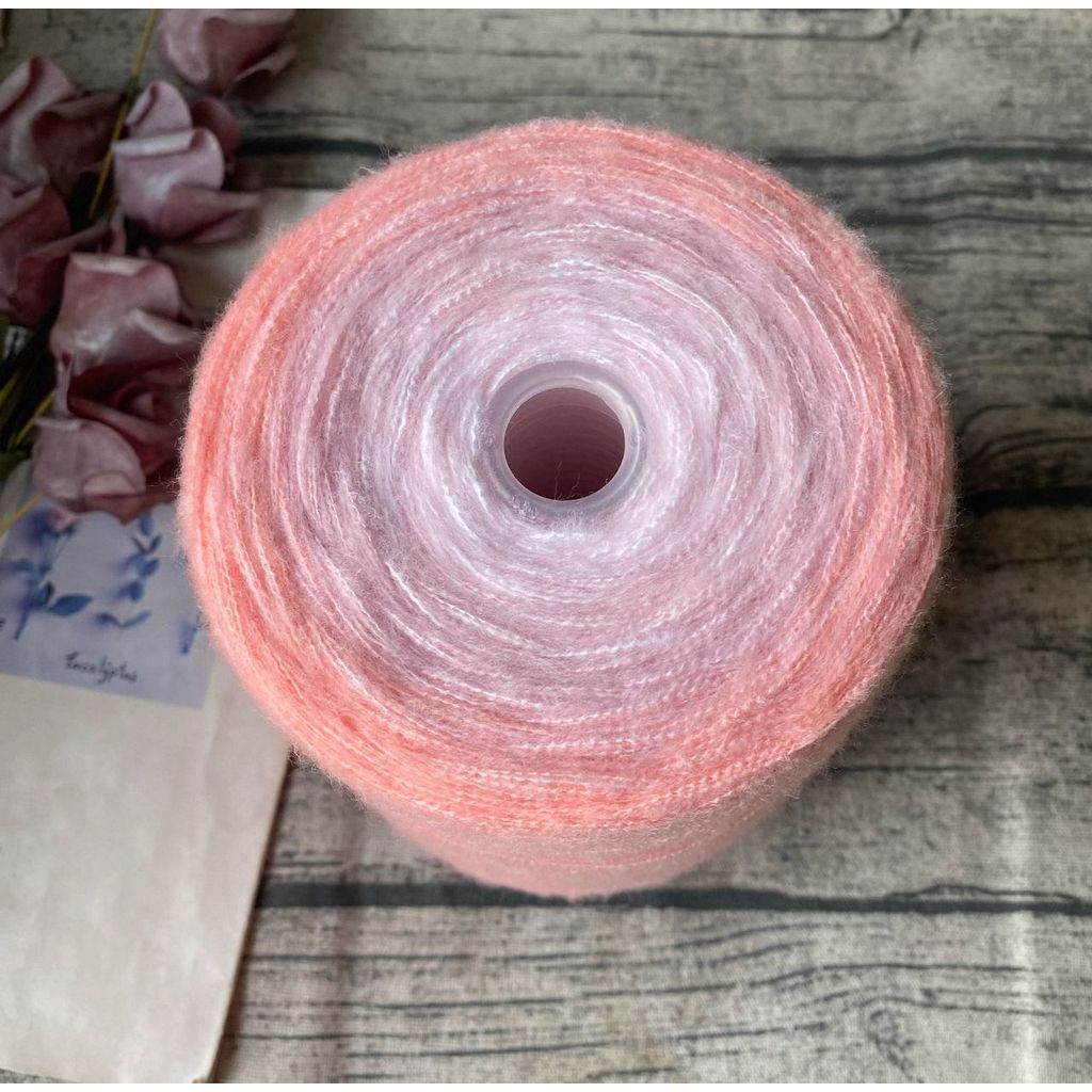 500g- Gradient Cake Yarn 3ply Soft Velvet Yarn for DIY Crochet Blankets, Shawls & Scarves | Benang Kait 渐变七星毯子3股优鹿绒毛线