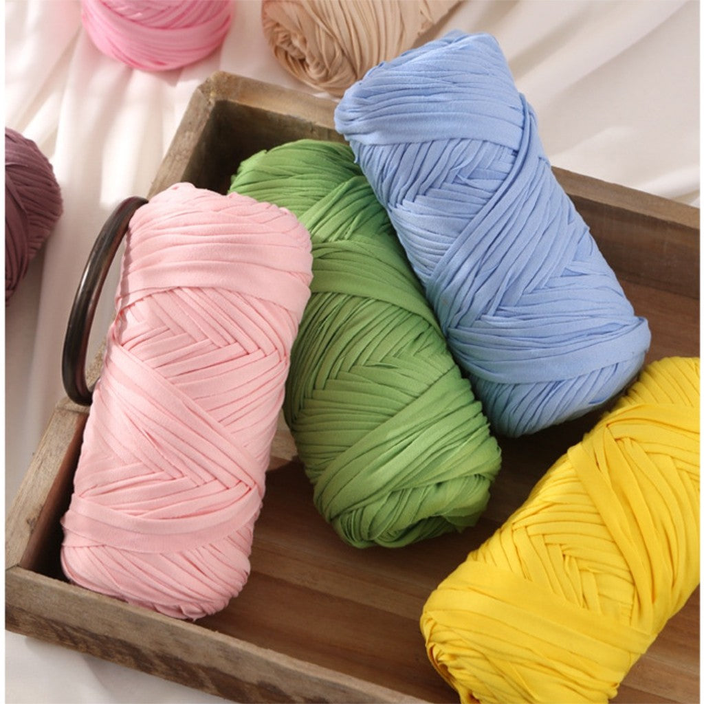 200g Premium T-Shirt Yarn | Flat Yarn | Crochet Knitting Yarn | Benang Kait T Shirt | Elastic Fabric Cloth Yarn