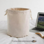 Canvas Drawstring Bucket Bag Organizer – Round Base Storage Pouch, Inner Pocket Insert, Dust Bag