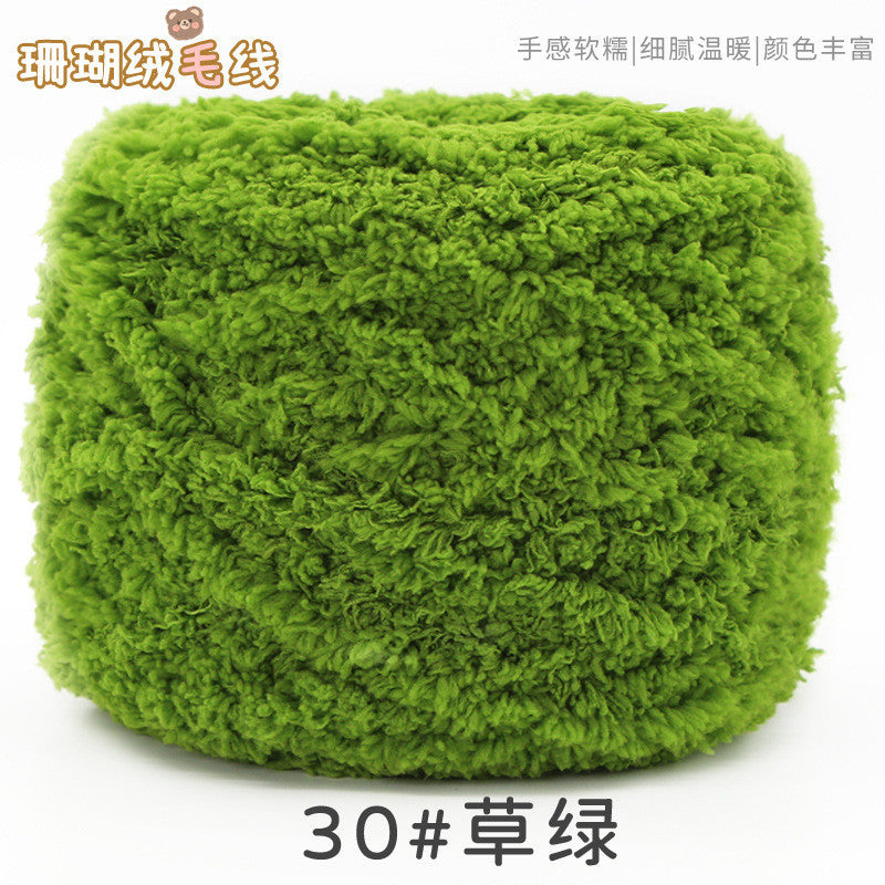 100g Coral Fleece Yarn – Towel Yarn | Soft Fluffy Knitting & Crochet Yarn for Scarf | Benang Kait