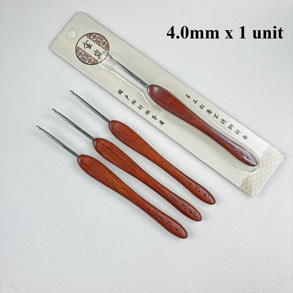 Premium Rosewood Crochet Hook – Non-Slip Crochet Tools Kit | Jarum Kait Berkualiti 金岚红檀木钩针