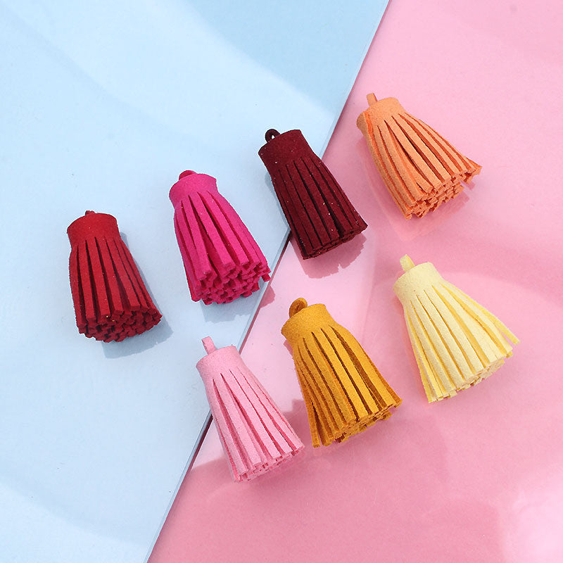 3cm Suede Tassel Charm | Bag Pendant | Double-Sided Microfiber PU Tassel Accessory | Keychain Tassel