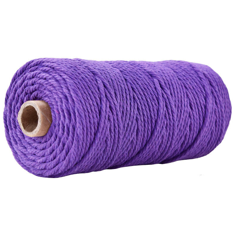 3mm Colorful Cotton Rope 100 meters | DIY Macrame Craft Cord | Thick Twisted String | Cotton Cord Yarn