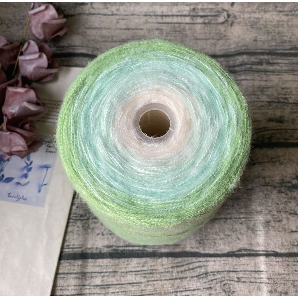500g- Gradient Cake Yarn 3ply Soft Velvet Yarn for DIY Crochet Blankets, Shawls & Scarves | Benang Kait 渐变七星毯子3股优鹿绒毛线