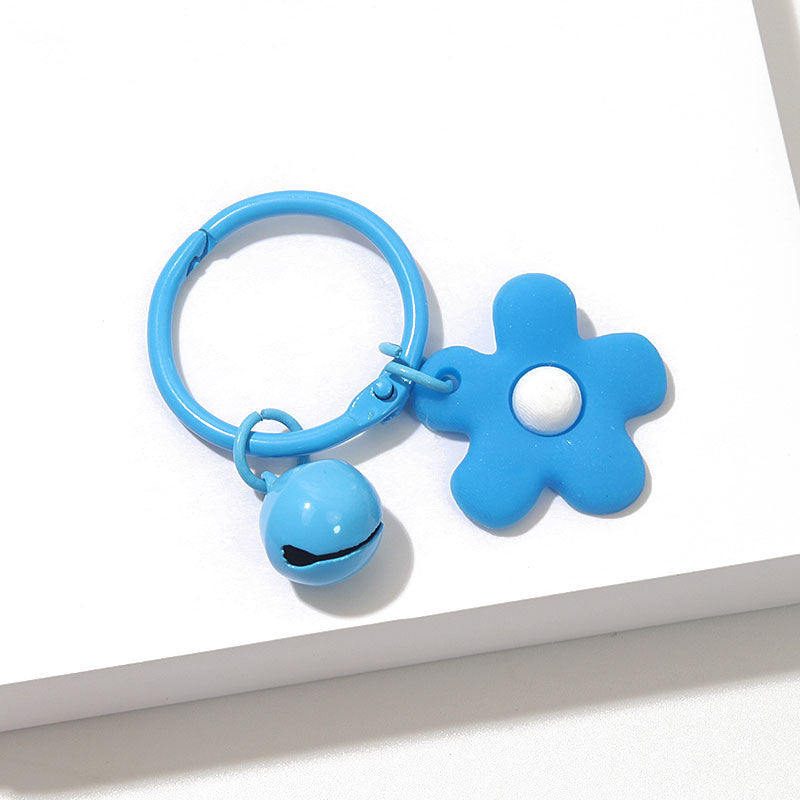 Cute Flower Keychain with Bell | Colorful Charm | Bag Accessory & Gift | Rantai Kunci | Pendant