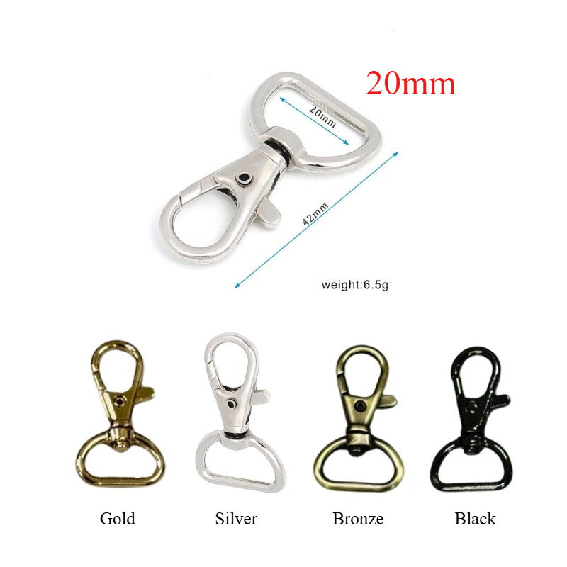 2pcs- Premium Metal Swivel Snap Hook | Flat Fish Mouth Lobster Clasp | Keychain & Bag Connector | DIY Craft Accessories
