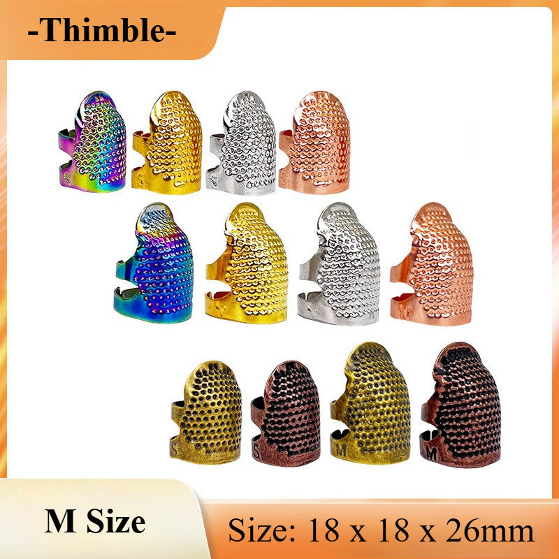 Copper Metal Thimble / Sewing Finger Protector / Adjustable Ring Thimble