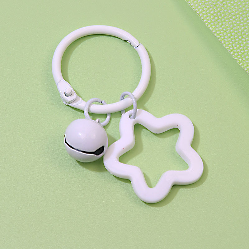 Colorful Acrylic Star Keychain with Bell | Cute Bag Charm | Couple Gift Accessory| Rantai Kunci | Pendant