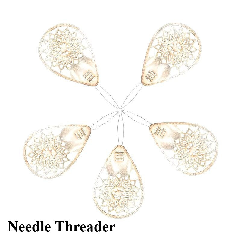 Solid Copper Needle Threader / Hollow Rose Gold Threading Tool / Sewing Needle Inserter