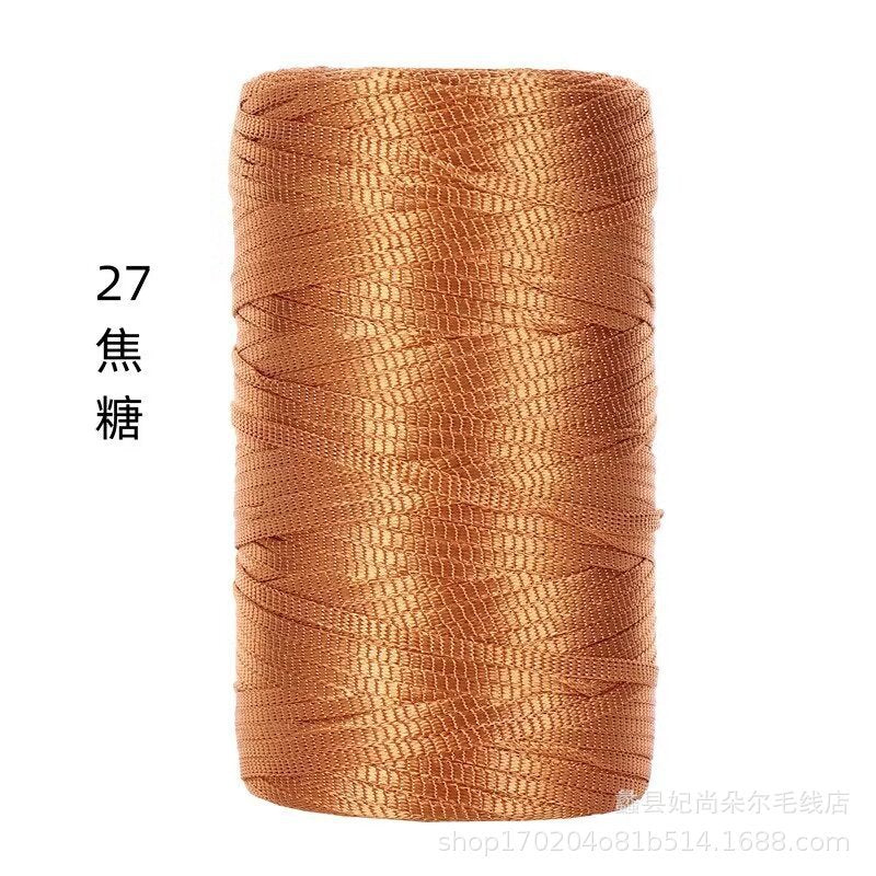 100g- Flat Ribbon Yarn 3mm | Tape Yarn | Benang Kait Nylon Riben Yarn