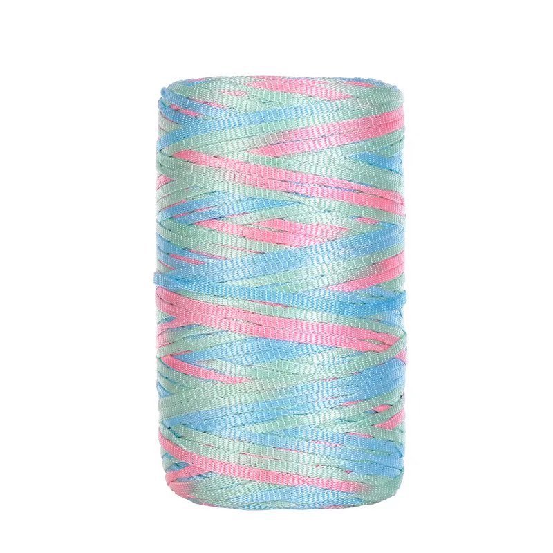 100g- Flat Ribbon Yarn 3mm | Tape Yarn | Benang Kait Nylon Riben Yarn