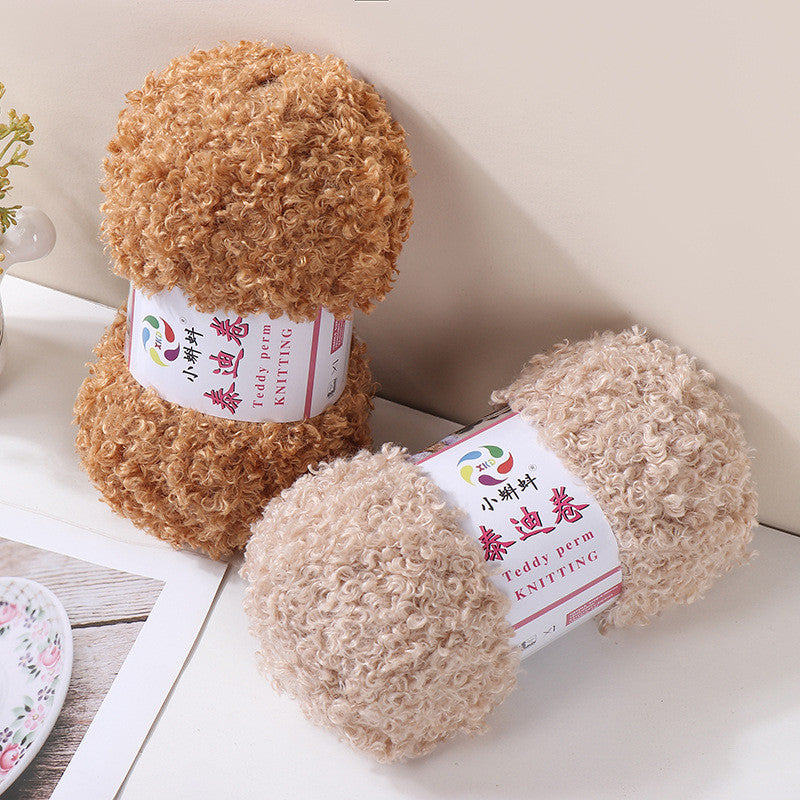 100g- Fluffy Teddy Perm Yarn | Teddy Curly Crochet Knitting Yarn for Scarves & Cute Amigurumi | Benang Kait | 泰迪卷毛线