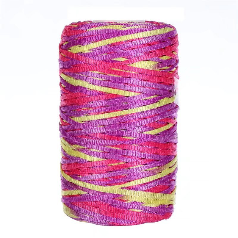 100g- Flat Ribbon Yarn 3mm | Tape Yarn | Benang Kait Nylon Riben Yarn