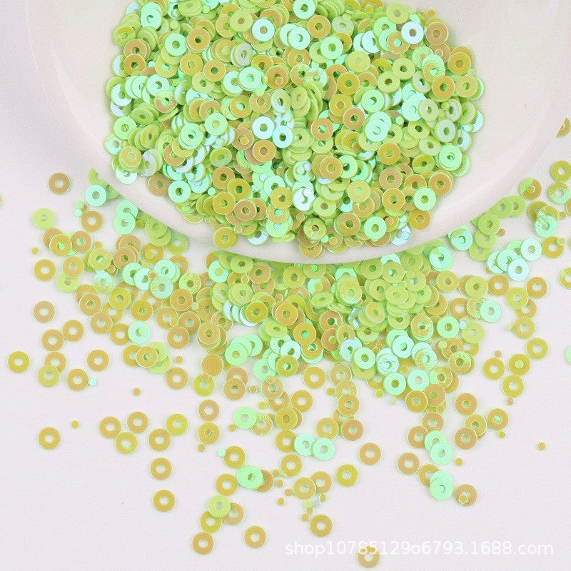 4mm- Premium Iridescent PVC Round Sequins | Flat Paillettes | Shiny Sequin | Labuci Manik Baju