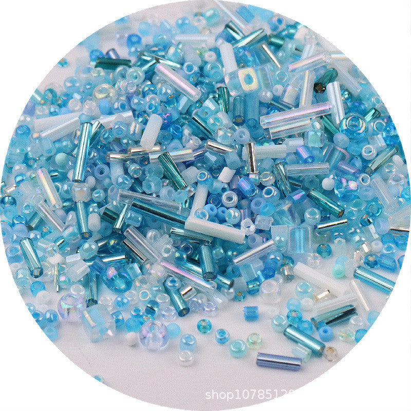 10g- Classic Mixed-Sizes Glass Beads | Tube & Round Beads for DIY Beading & Sewing | Manik Baju