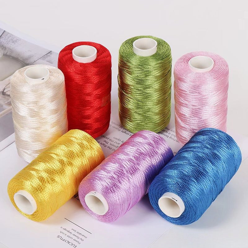 100g- Flat Ribbon Yarn 3mm | Tape Yarn | Benang Kait Nylon Riben Yarn