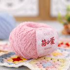 3ply Polyester Fluffy Yarn | Benang Kait | Soft Thin yarn | Crochet Knitting Yarn | 小可爱 萌小爱短绒绒线