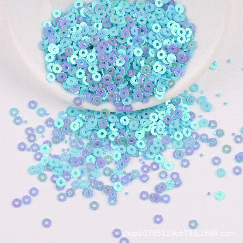 4mm- Premium Iridescent PVC Round Sequins | Flat Paillettes | Shiny Sequin | Labuci Manik Baju