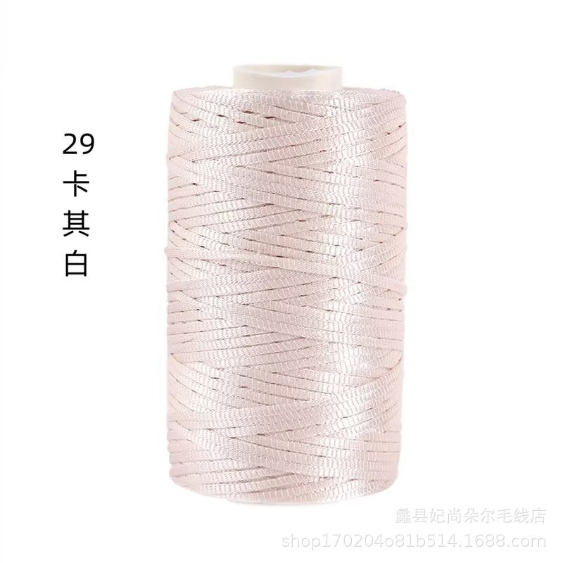 100g- Flat Ribbon Yarn 3mm | Tape Yarn | Benang Kait Nylon Riben Yarn