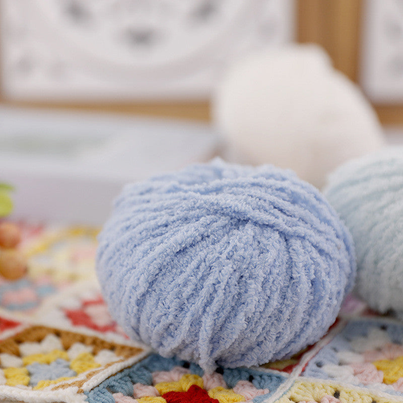 3ply Polyester Fluffy Yarn | Benang Kait | Soft Thin yarn | Crochet Knitting Yarn | 小可爱 萌小爱短绒绒线
